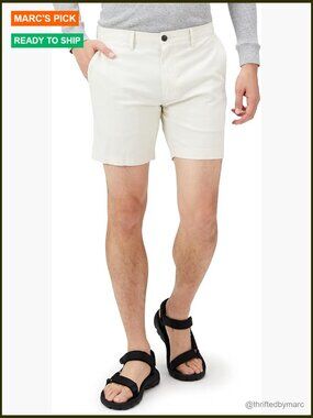 Men's Slim-Fit 7" Lightweight Stretch Oxford Shorts Tapered Leg